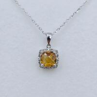 Sterling Silver Natural Citrine and Diamond with Sterling Silver Chain, comes with appraisal $630.00. Citrine is the birthstone for November.