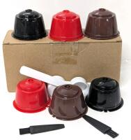 New 10pc Reusable Capsule Coffee Cup Filter for Nescafe Single-Cup Machines, Includes 2 Scoops & 2 Brushes