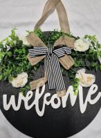 New 12" Vudecor Welcome Sign