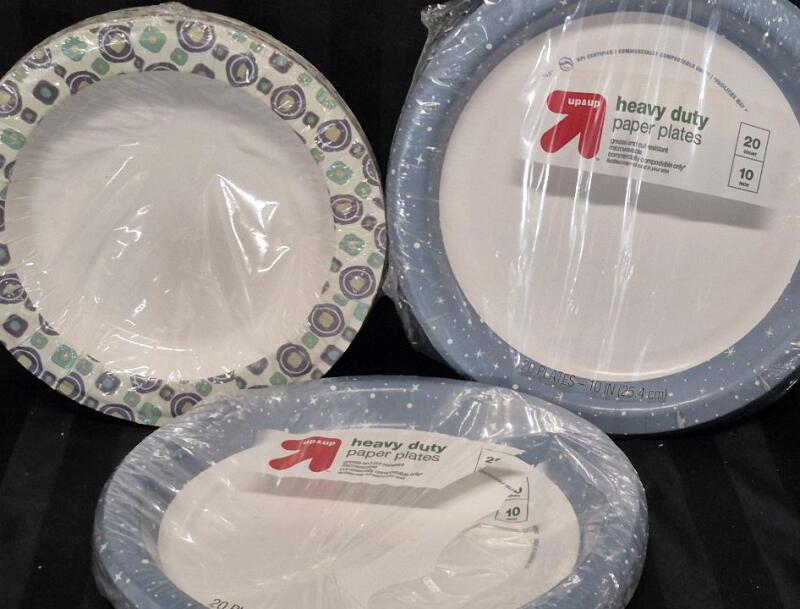 3 Packs New Paper Plates Heavy Duty