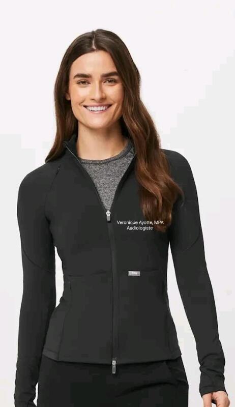 New Size MED Women's FIGS [Personalized] On-Shift Contour Knit Jacket, Black, Retails Over $120!