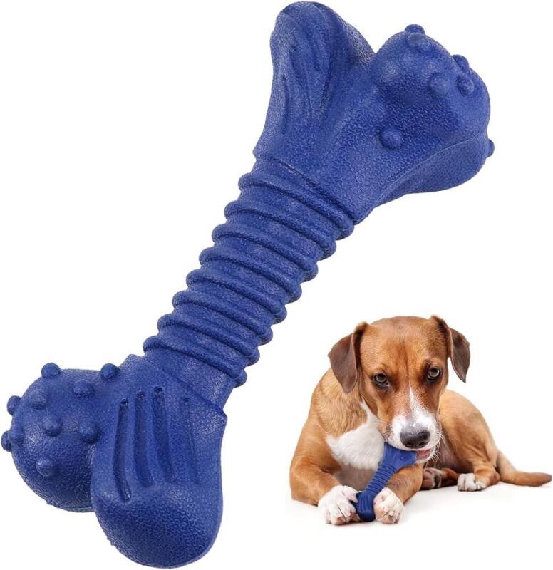 As-New Doudelle Rubber Chew Toy Bone for Medium and Large Dogs