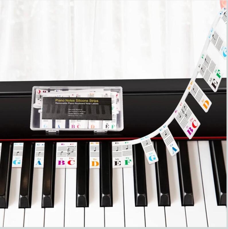 New: Piano Notes Silicon Strips - For 88 Key Pianos - No Paste Required