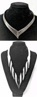 Funky Chunky Art Devo Revival 18" Long Necklace & Non-Magnetic Torque-Style Collar