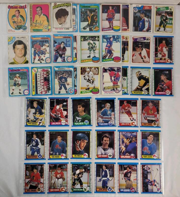 1971 - 1989 O Pee Chee NHL Hockey Trading Card Singles , 45 Trading Cards