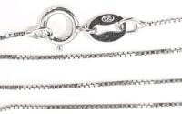 Stamped 925 Sterling Silver Superfine Box Chain, 16" Long
