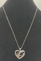 Sterling Silver Chain & Heart Pendant , Chain Stamped 925 and Pendant marked S925. Chain measures 17.5"