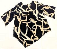New Size 2XL Women's Asymmetrical &frac34; Sleeve Scoop-Neck Top