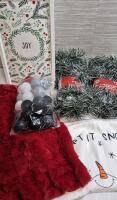 New Christmas Decor - Garland, Lights, Pillow Covers & Container