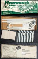 Vintage HAMMOCK With Stand In Box, 31.5" &times; 76", Missing Wood Dowels, Appears Otherwise Complete