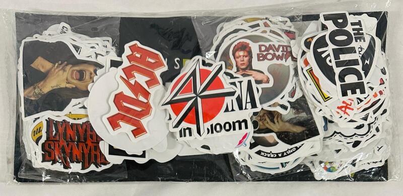 500 New Rock/Punk Band Stickers, Includes AC/DC, The Police, Lynyrd Skynyrd, and More