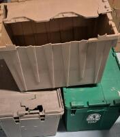 3 Storage Bins Hard Plastic 21" x 15" x 12.5"