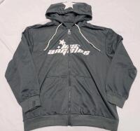 New Men's Sz. Large Manfinity LOS ANGELES Zip-Up Draw-String Sweater , Grey