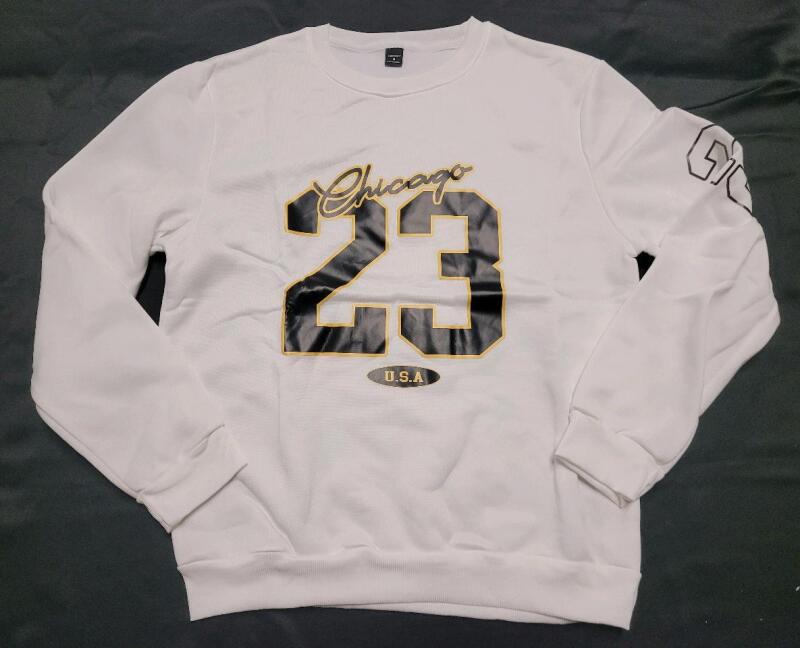 New Men's Sz. Medium Manfinity CHICAGO 23 White Sweater .
