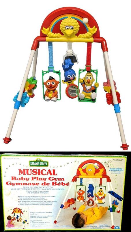 Vintage Complete 1990 SESAME STREET Musical Baby Play Gym, Uses 2 "C" Batteries (Not Included), 25.75" &times; 25.5" &times; 27", Played "Somewhere Over The Rainbow" When Turned On