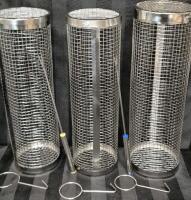 3 New BBQ Cages For Veggies, Fries Etc. 12.25" & 11.75" Tall