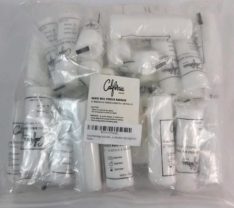 New - 36-Rolls California Brand Gauze Roll Stretch Bamdages . 4" wide &times; 144" long each . All individually sealed .