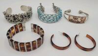 Four (4) Women's Cuff Bracelets & One (1) Earring Set .