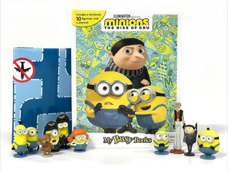 New: Minions The Rise Of Gru StoryBook and Toy Set - Includes: Figurines, Playmat, and Fun Story