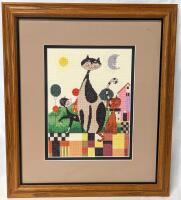 Fantastic Framed COOL CATS Cross Stitch Art, 18.4" &times; 31.25" Tall