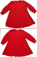New Size 2XL Women's Back-Button Detail Mid-Length Dress With Poofy Sleeves