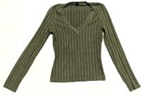 New Size SM Women's Lightweight Ribbed Fitted Long-Sleeve Top