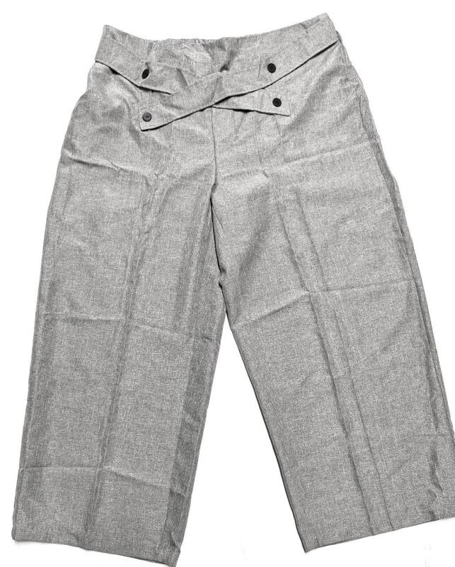 New Size 4XL Women's Criss-Cross Front Detail Elastic Waist Pleated Lightweight Wide-Leg Trousers
