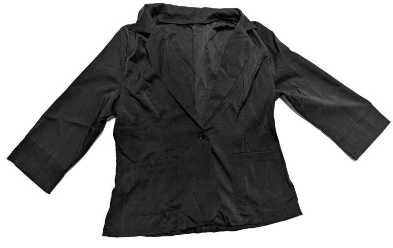 New Size XL Women's Lightweight Black Single-Button Blazer Jacket