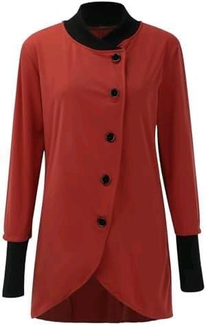 New Size LG Women's Oversized Lightweight Stretchy Button-Up Jacket Top