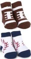 2 New Pairs Size 0-3 Years Newborn Baby Boy BEARINGTON BABY Touchdown Football & Lil' Slugger Baseball Socks