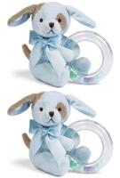 2 New Bearington Baby 5" Tall Lil' Waggles Plush Puppy Shaker Rattle Toy 197851