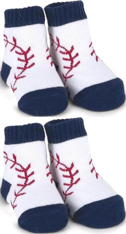2 New Pairs Size 0-3 Years Newborn Baby Boy BEARINGTON BABY Lil' Slugger Baseball Socks