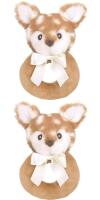 2 New Bearington Baby 5.5" Lil' Willow Plush Deer Faun Ring Rattles 195470