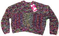 New Size XS (5-6) Girl's JUSTICE Knit Multicolor Crew Neck Popcorn Sweater