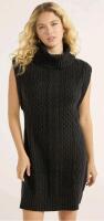 New Size XS (0-2) FREE ASSEMBLY Sleeveless Cable Mini Dress, Black Soot