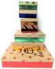 7 New Christmas Craft Hot Stamp Metallic Nesting Gift Boxes [Designs WILL Vary] 5.5" &times; 4.25" &times; 2.25" Tall - 13.25" &times; 10" &times; 3" Tall - 3