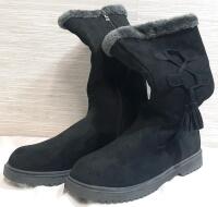 New Women's Zip-Up Fuzzy Ankle Boots | Size 12