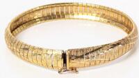 Signed Vintage Gorgeous Stamped 925 Italy Flexible Snake-Like Bracelet With Safety Clasp, 0.5" Wide &times; 8" Long