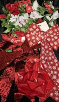 New Christmas Decor - 6ft Faux Garland & 3 Fun Bows