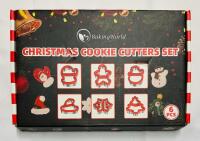 6 As-New BakingWorld Christmas Cookie Cutters with Silicone Handguards
