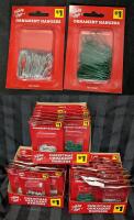 46 New Packs of 100 Wire Christmas Ornaments Hangers in Silver or Green (That's 46,000 hangers!)