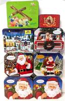 7 Metal Christmas Chocolate Tins + 1 Easter Tin : Russell Stover, Whitmans & Godiva, Up To 10" &times; 8.4" &times; 1.5"