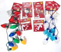 4 New Light-Up Christmas Necklaces, 2&times; Light-Up Pierced Earrings & 2&times; Light-Up Bracelets