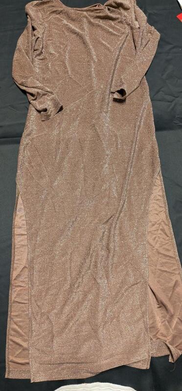 New Size 0XL Women's Double Slitted Sparking Dress