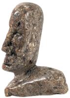 Signed Venezuelan Soapstone Head Carving, 4.8" Tall