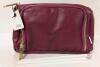 New Indigo NOTA Faux Leather Front Pocket Pencil Pouch, Burgundy, 8" &times; 3.25" &times; 5" Tall - 2