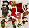 12 Vintage Christmas Decorations, Includes Stockings, Plushies, and 28&rdquo; Long Musical Snowman