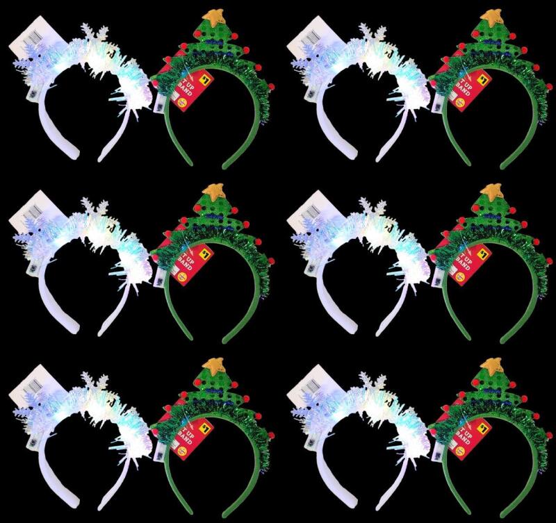 6 New Light-Up Novelty Christmas Headbands