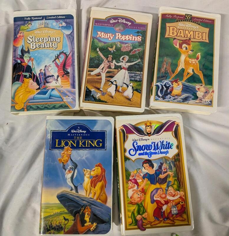 5 Vintage Disney VHS Movies.