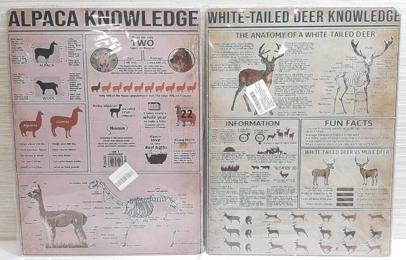 2 New Animal Knowledge Metal Signs